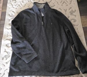 Izod Men's Dark Charcoal Quarter-Zip Sweater
